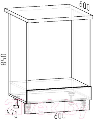 Шкаф под духовку Интермебель Микс Топ ШСРГ 850-33-600 (белый премиум/лунный камень)