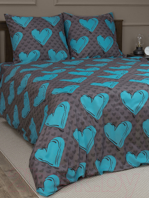 Комплект постельного белья Amore Mio Мако-сатин Kind Микрофибра 1.5 / 92946 (бирюзовый/фиолетовый)