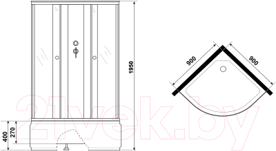 Душевая кабина Niagara Eco E90/40/TN/BK 90x90x195