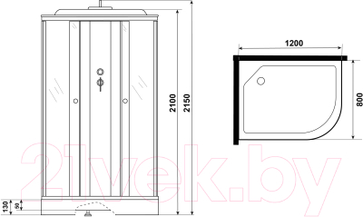 Душевая кабина Niagara Eco E120/80/13L/TN 120x80x215