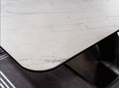 Обеденный стол Signal Canyon Ceramic (эффект белого мрамора/черный матовый)