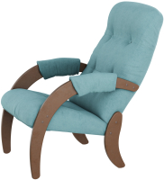 Кресло мягкое Мебелик Модель 61 (ультра минт/орех) - 