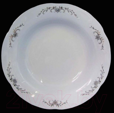 Тарелка столовая обеденная Cmielow i Chodziez Камелия OK01190-OMAZ2303 (серый орнамент)