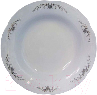 Тарелка столовая обеденная Cmielow i Chodziez Камелия OK01190-OMAZ2303 (серый орнамент)