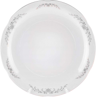 Тарелка столовая обеденная Cmielow i Chodziez Камелия OK01390-OMAZ2303 (серый орнамент) - 