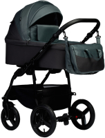 Детская универсальная коляска INDIGO Impulse 2 в 1 (Im 07, темно-серый/серо-зеленый) - 