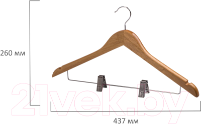 Набор деревянных вешалок-плечиков Brabix 880301 (3шт, сосна)