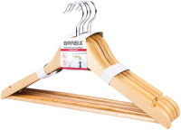 Набор деревянных вешалок-плечиков Brabix 880296 (5шт, сосна) - 