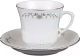 Чашка с блюдцем Cmielow i Chodziez Камелия / 8202K03-OMAZ2303 (серый орнамент) - 