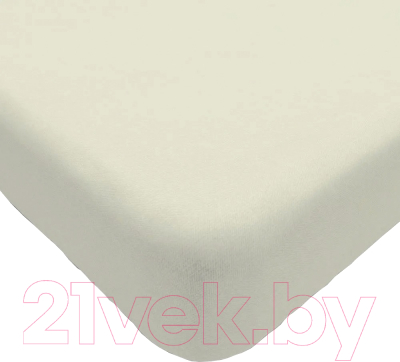 Простыня Luxsonia Трикотаж на резинке 90x200 / Мр0010-6 (молочный)