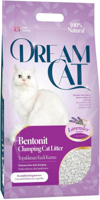 Наполнитель для туалета Dream Cat Бентонитовый Лаванда (5л)