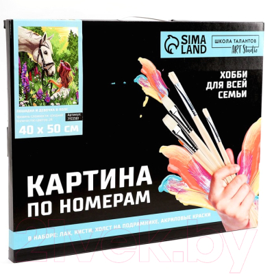 Изображение товара Картина по номерам Школа талантов Лошадка и девочка в поле 7153381