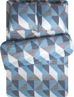 Комплект постельного белья Amore Mio Мако-сатин Factor Микрофибра 1.5 / 93839 (голубой/серый/белый) - 
