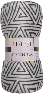 Плед TexRepublic Absolute Греция треугол. Фланель 150x200 / 59745 (серый)