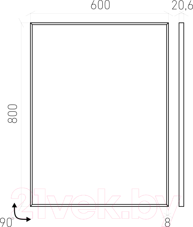 Зеркало Laparet Focus 60x80 / LF-MIR-60-00