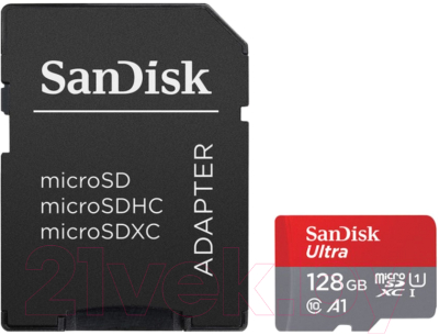 Карта памяти SanDisk Ultra MicroSDXC 128GB (SDSQUAB-128G-GN6IA)