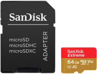 Карта памяти SanDisk Extreme MicroSDXC 64GB (SDSQXAH-064G-GN6AA) - 