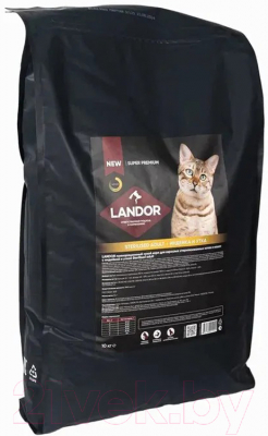 Сухой корм для кошек Landor Полнорац. для стерилизован. котов и с индейкой и уткой / L1027 (10кг)
