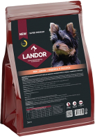 Сухой корм для собак Landor Для щенков и юниоров мелких пород c индейкой и лососем / L1017 (3кг) - 