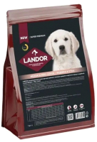Сухой корм для собак Landor Для щенков и юниоров ср. и кр. пород c индейкой и уткой / L1007 (1кг) - 