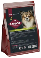 Сухой корм для собак Landor Для взрослых собак мелких пород c индейкой и ягненком / L1008 (1кг) - 