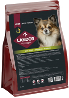 Сухой корм для собак Landor Для взрослых мелких пород c индейкой и ягненком / L1019 (3кг) - 