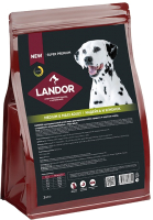 Сухой корм для собак Landor Для взрослых cредних и круп. пород c индейкой и ягненком / L1022 (3кг) - 