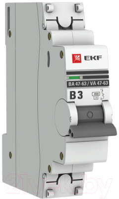 Выключатель автоматический EKF 1P 3А (В) 4.5kA ВА 47-63 / mcb4763-1-03B-pro