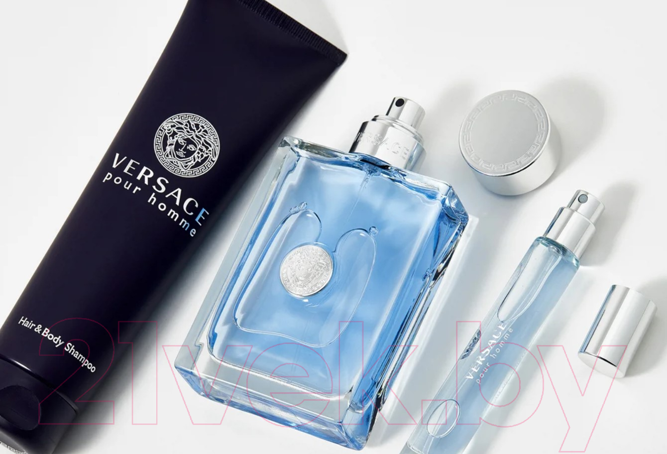 Парфюмерный набор Versace Pour Homme Туалетная вода+Шампунь+Миниатюра