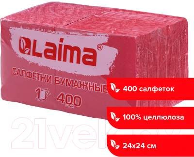 Бумажные салфетки Laima Big Pack / 114727 (400шт, красный)