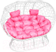Диван садовый M-Group Лежебока / 11190108 (на подставке с белым ротангом/розовая подушка) - 