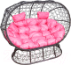 Диван садовый M-Group Лежебока / 11190208 (на подставке с коричневым ротангом/розовая подушка) - 