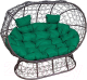 Диван садовый M-Group Лежебока / 11190204 (на подставке с коричневым ротангом/зеленая подушка) - 