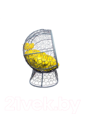 Диван садовый M-Group Лежебока / 11190311 (на подставке с серым ротангом/желтая подушка)