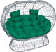 Диван садовый M-Group Лежебока / 11190304 (на подставке с серым ротангом/зеленая подушка) - 