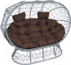 Диван садовый M-Group Лежебока / 11190305 (на подставке с серым ротангом/коричневая подушка) - 