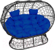 Диван садовый M-Group Лежебока / 11190410 (на подставке с черным ротангом/синяя подушка) - 