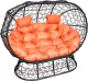 Диван садовый M-Group Лежебока / 11190407 (на подставке с черным ротангом/оранжевая подушка) - 