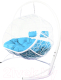 Диван подвесной M-Group Лежебока / 11180103 (с белым ротангом/голубая подушка) - 