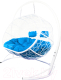 Диван подвесной M-Group Лежебока / 11180110 (с белым ротангом/синяя подушка) - 
