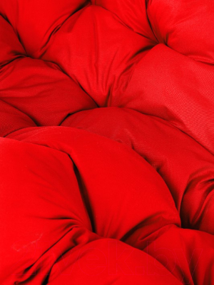 Диван подвесной M-Group Лежебока / 11180206 (с коричневым ротангом/красная подушка)
