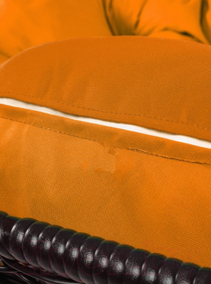 Диван подвесной M-Group Лежебока / 11180207 (с коричневым ротангом/оранжевая подушка)