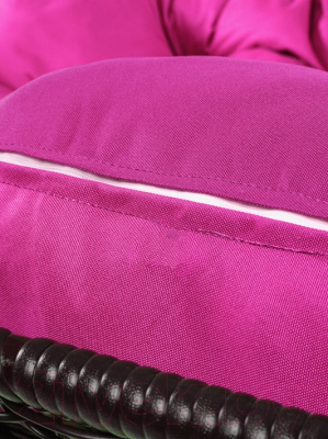 Диван подвесной M-Group Лежебока / 11180208 (с коричневым ротангом/розовая подушка)