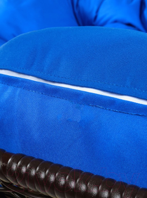 Диван подвесной M-Group Лежебока / 11180210 (с коричневым ротангом/синяя подушка)