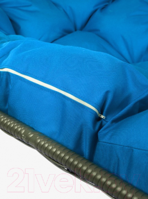 Диван подвесной M-Group Лежебока / 11180310 (с серым ротангом/синяя подушка)