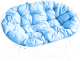 Диван садовый M-Group Мамасан / 12100103 (белый/голубая подушка) - 