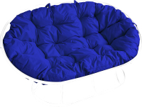Диван садовый M-Group Мамасан / 12100110 (белый/синяя подушка) - 