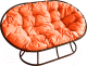 Диван садовый M-Group Мамасан / 12100207 (коричневый/оранжевая подушка) - 