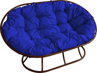 Диван садовый M-Group Мамасан / 12100210 (коричневый/синяя подушка) - 