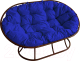 Диван садовый M-Group Мамасан / 12100210 (коричневый/синяя подушка) - 